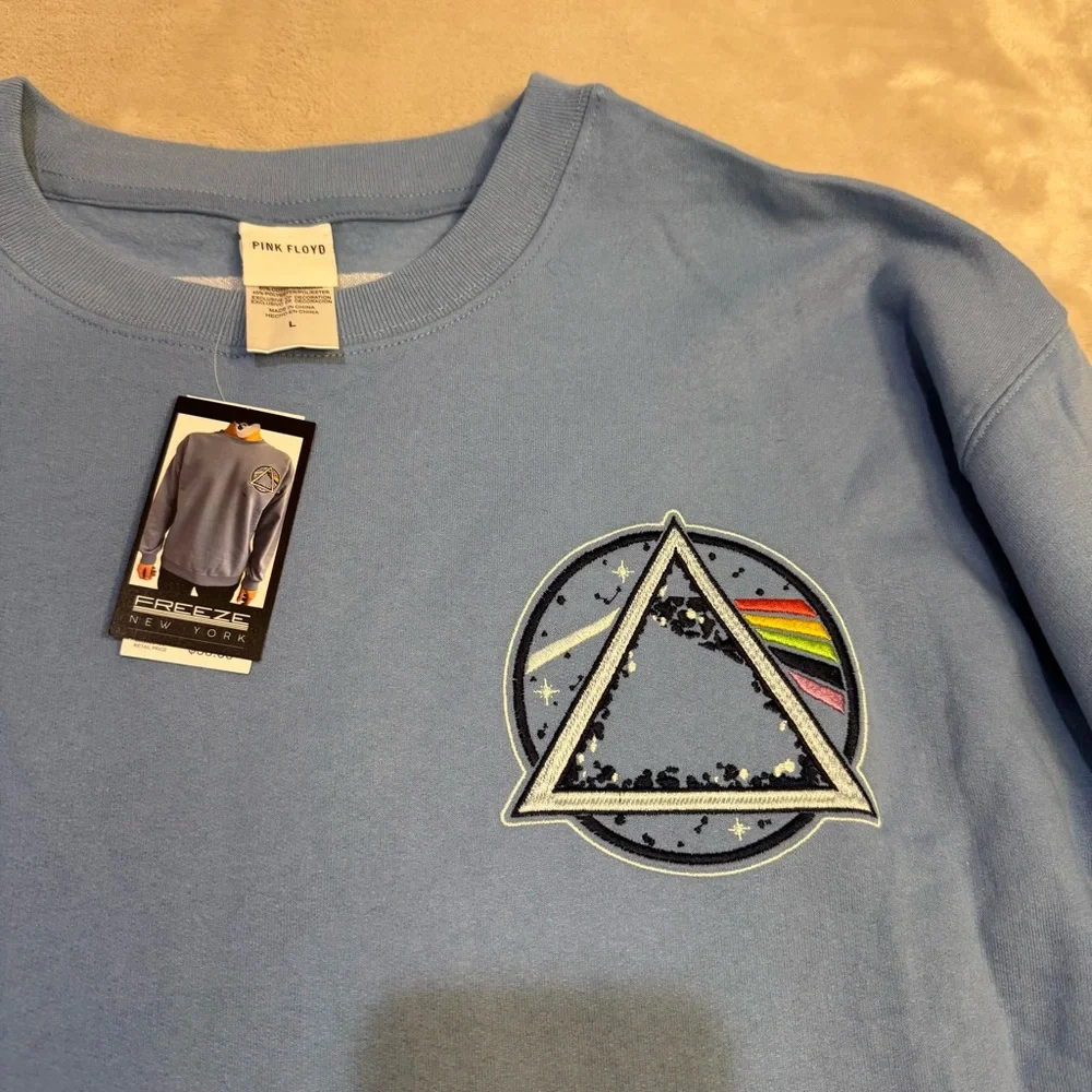 NWT Pink Floyd‎ Dark Side Moon Crewneck sweatshirt blue large